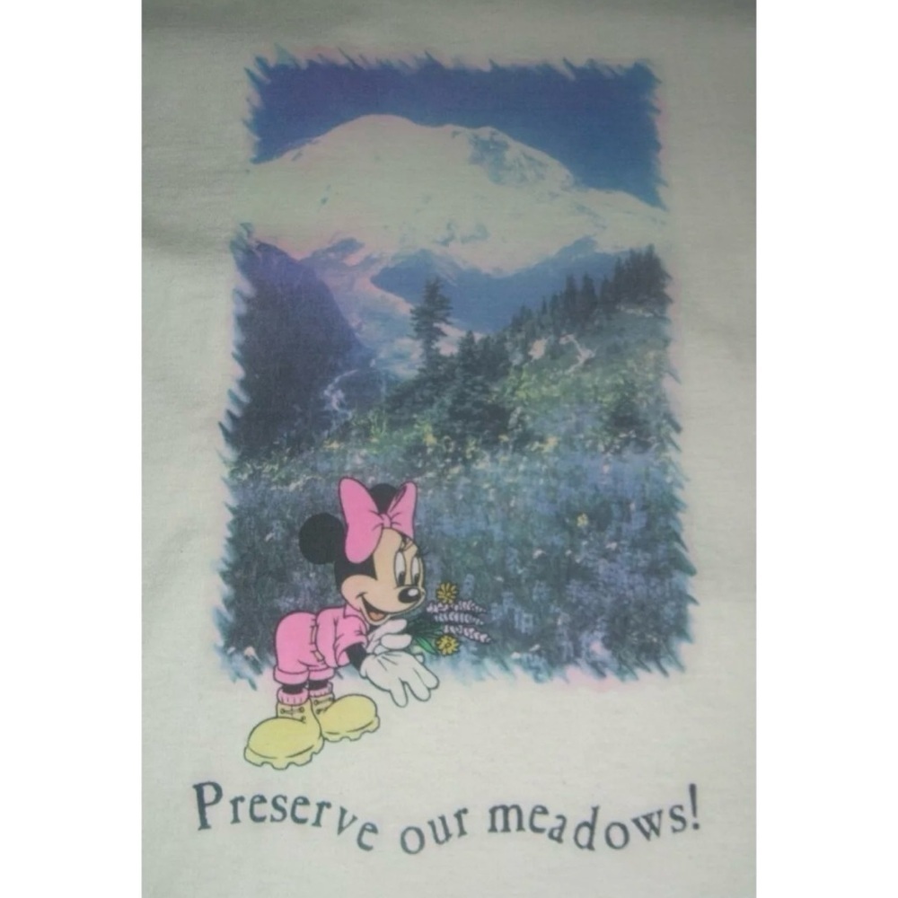 Vintage 90's Disney Originals Minnie Mouse Tee Shirt Pink Kawaii Single Stitch